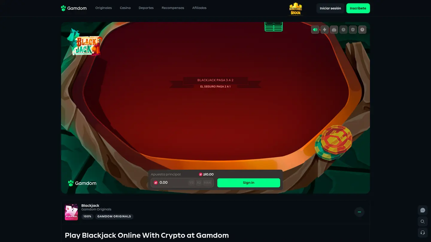 Gamdom Casino — Game lobby