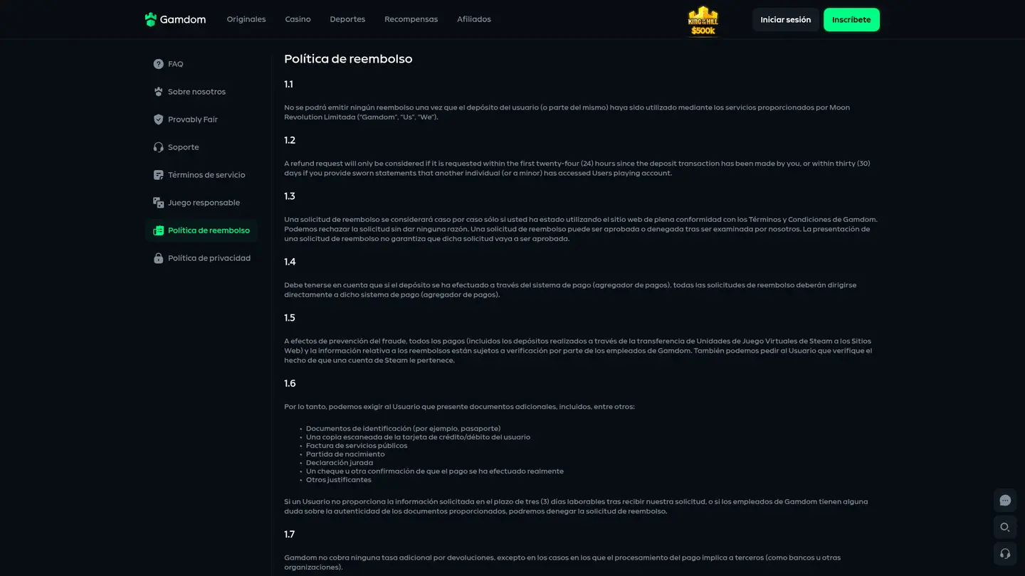 Gamdom Casino — Deposit methods