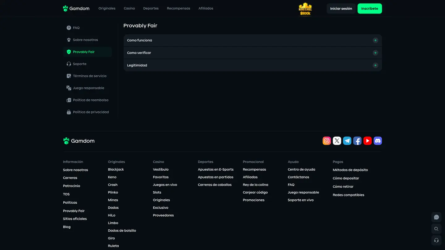 Gamdom Casino — Support in detail