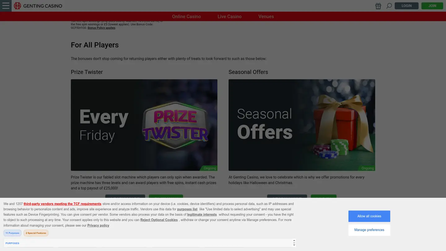 Genting Casino DK — Offers in detail