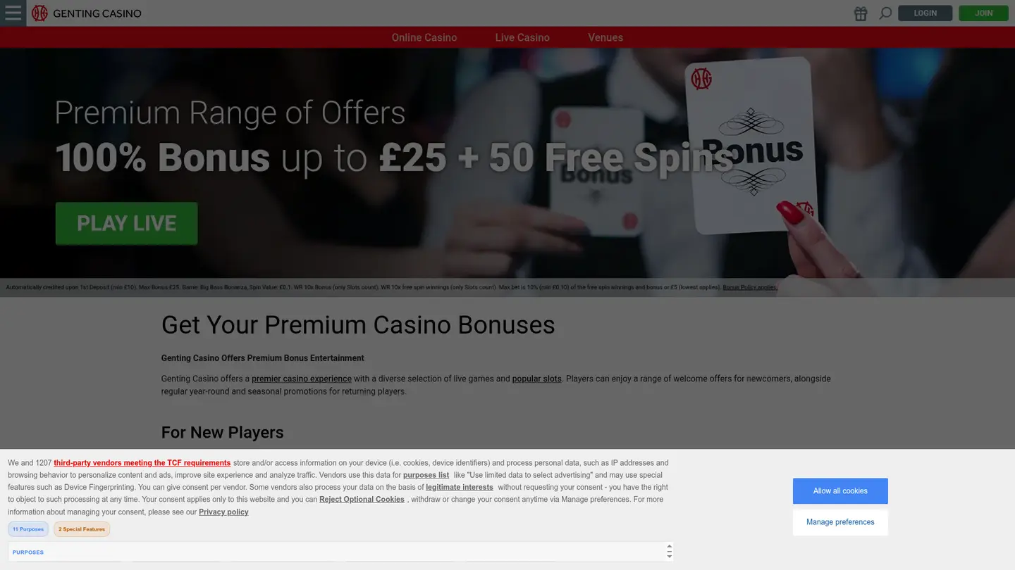 Genting Casino DK — Promotions