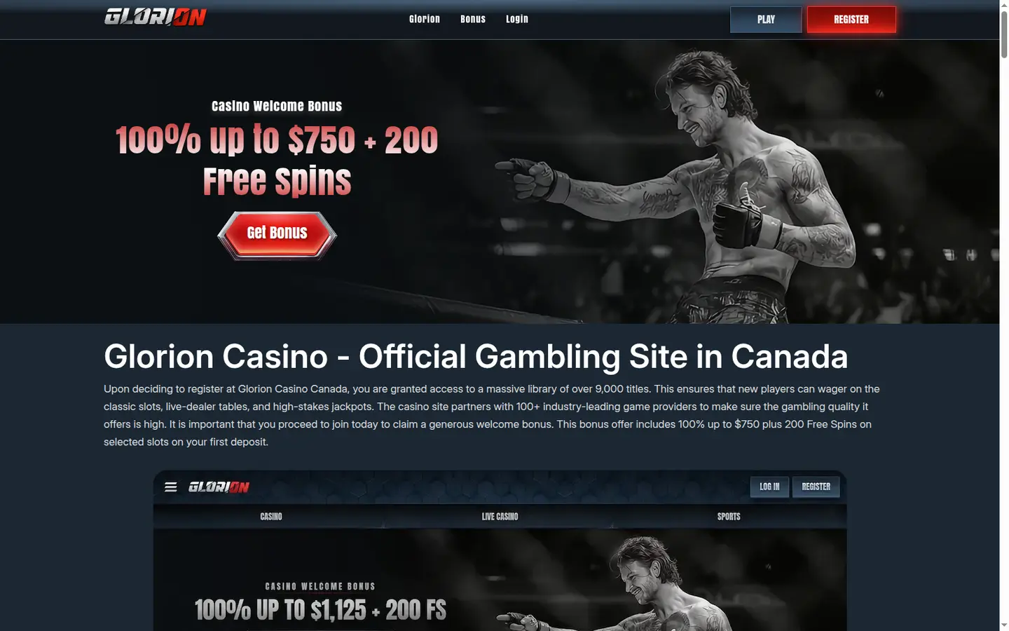 Glorion Casino Review: 200% up to 3,000 USDT