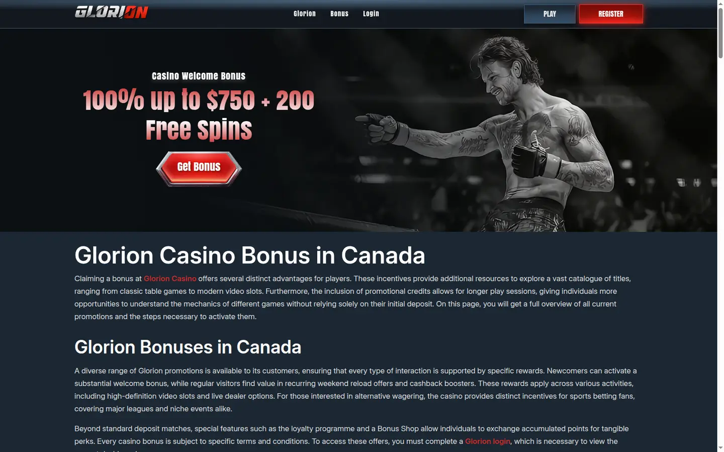 Glorion Casino — Promotions