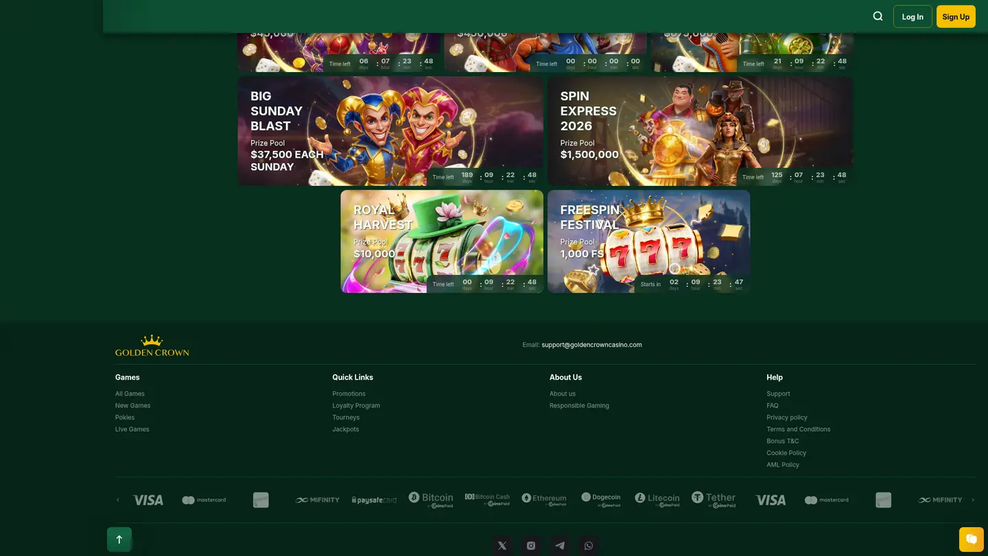 Golden Crown Casino — Payment methods and licensing