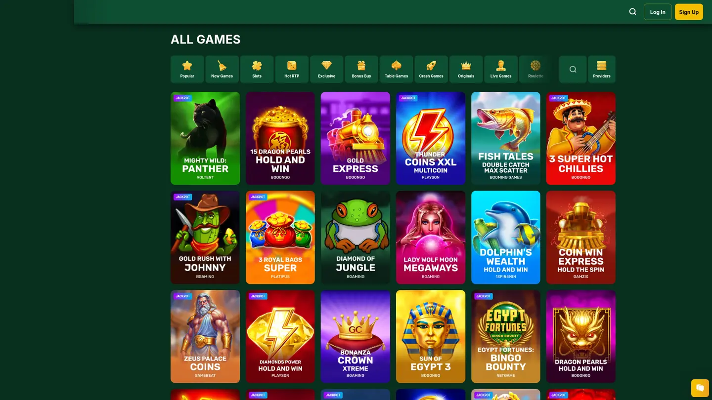 Golden Crown Casino — Game lobby