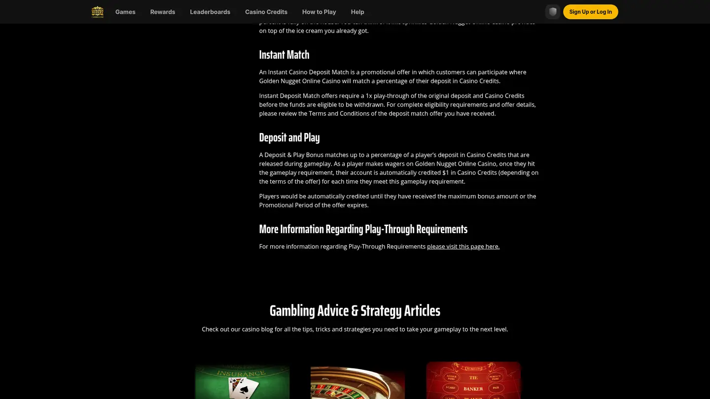 Golden Nugget Online Casino MI — Deposit methods