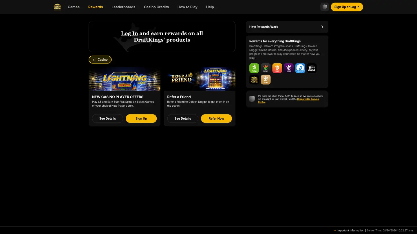 Golden Nugget Online Casino MI — Promotions