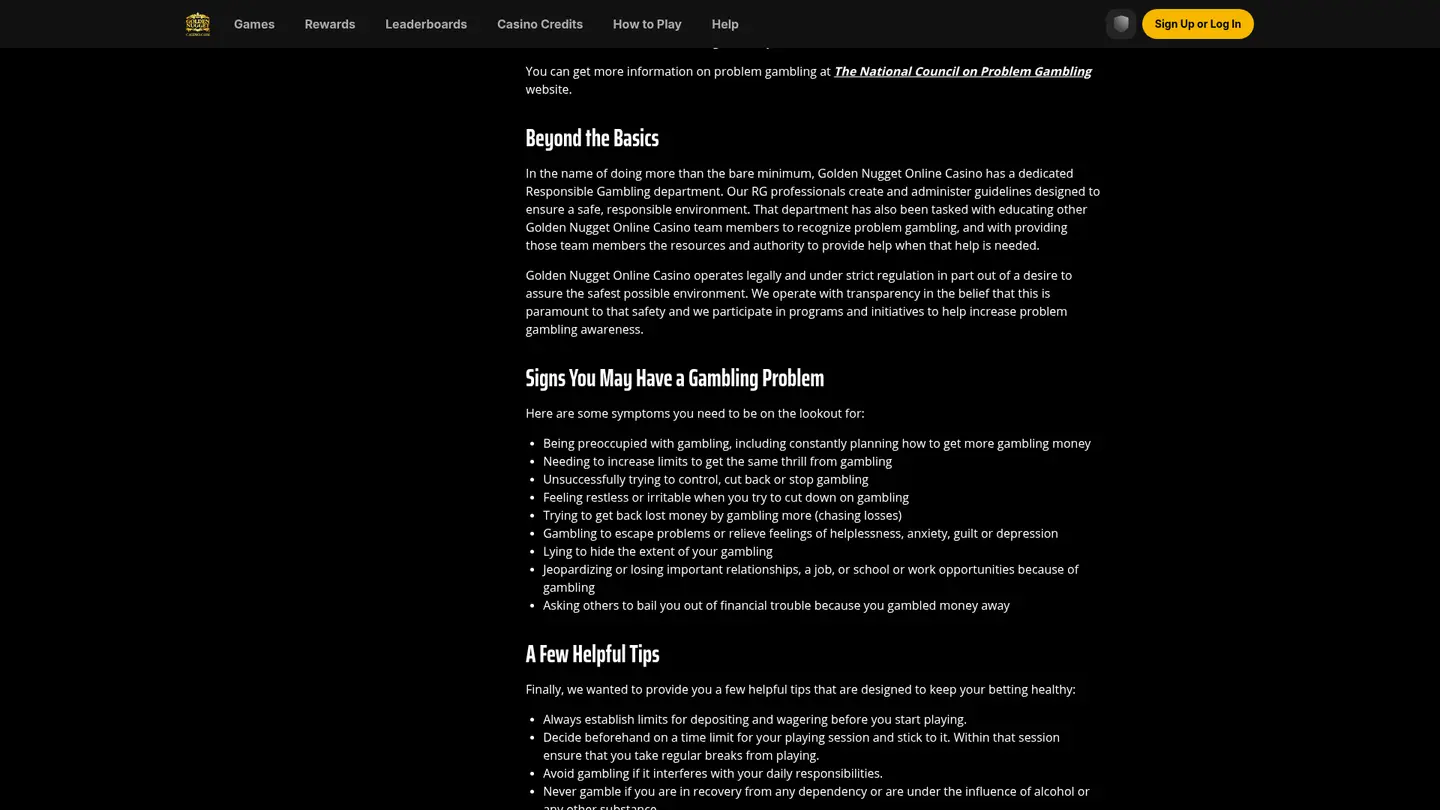Golden Nugget Online Casino MI — Support in detail