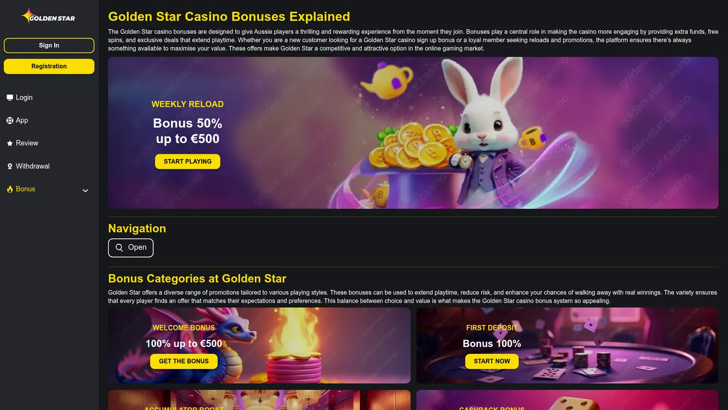 Golden Star Casino — Promotions
