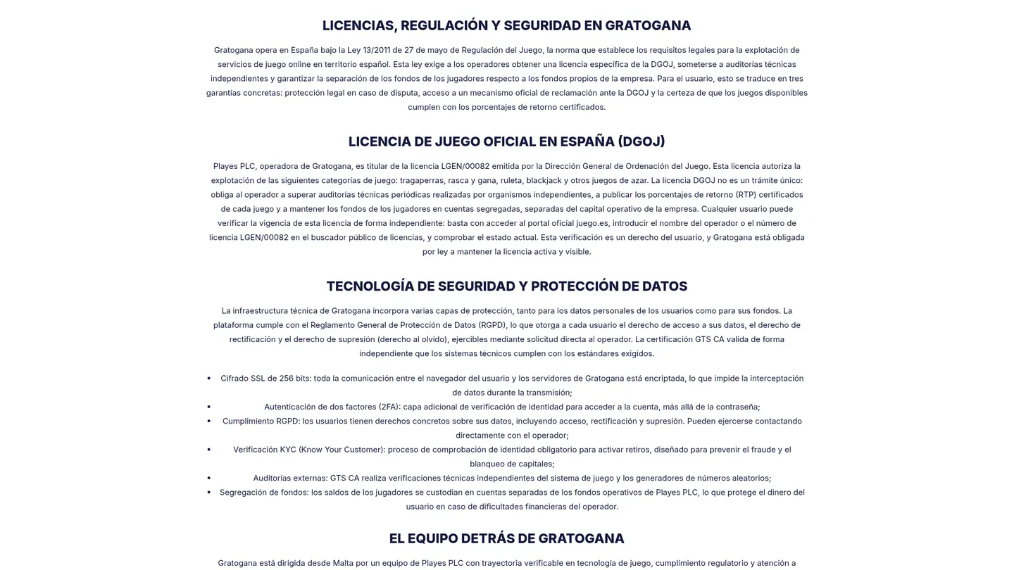 GratoGana Casino — Support in detail