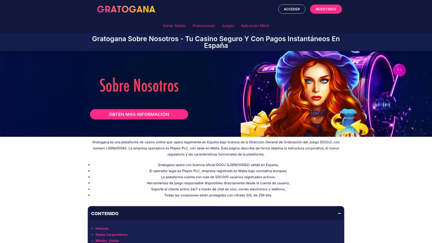 GratoGana Casino — Support and licensing