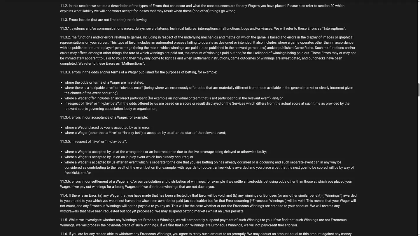 Grosvenor Casinos — Terms in detail