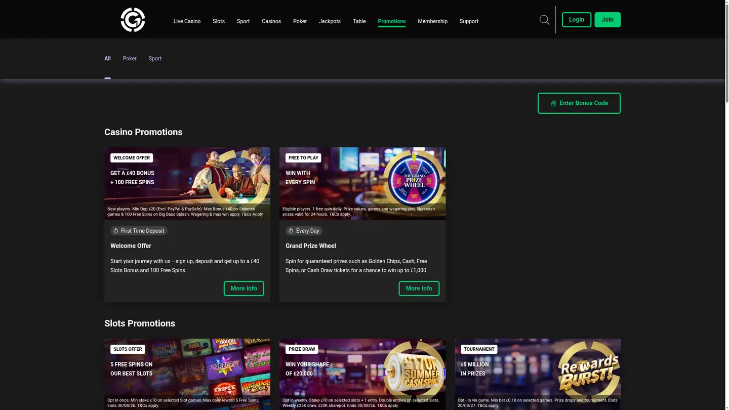 Grosvenor Casinos — Promotions