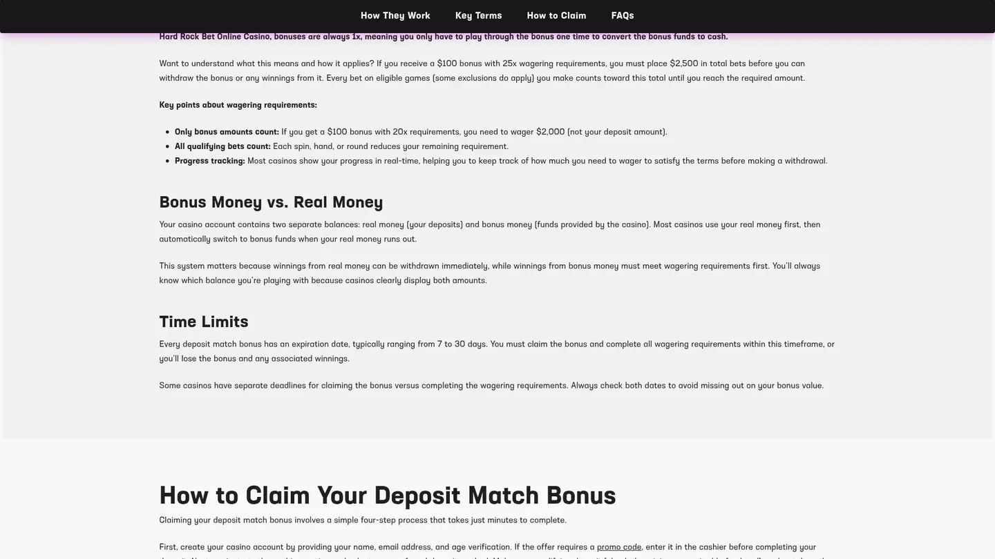 Hard Rock Bet Casino MI — Deposit methods