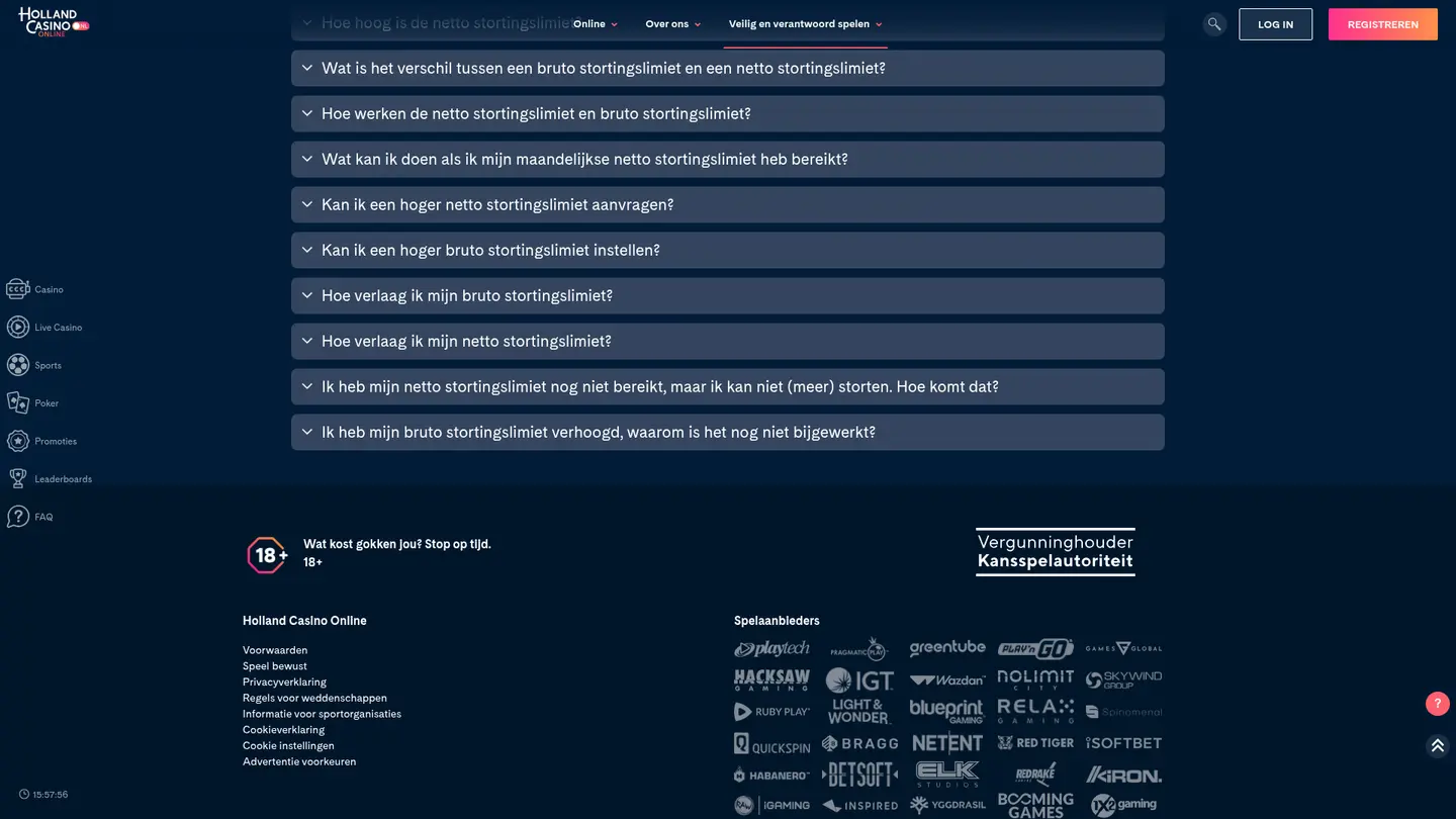 Holland Casino — Support in detail