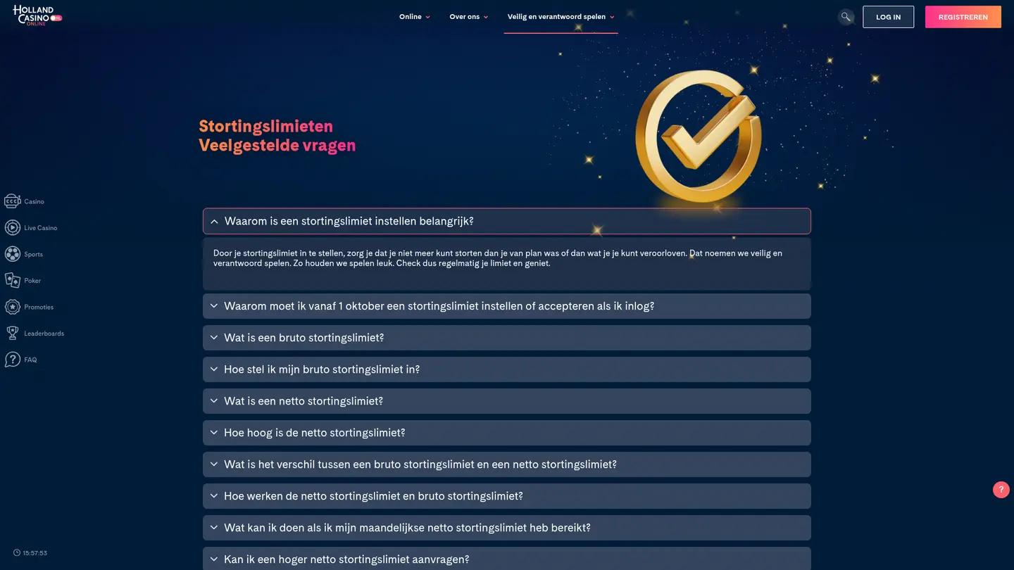 Holland Casino — Support and licensing