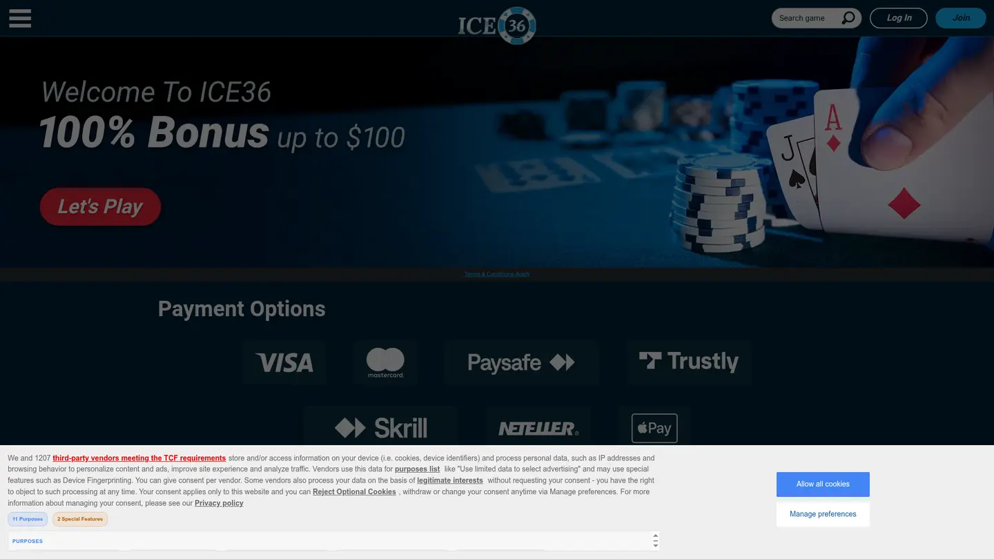 ICE36 Casino DK — Banking