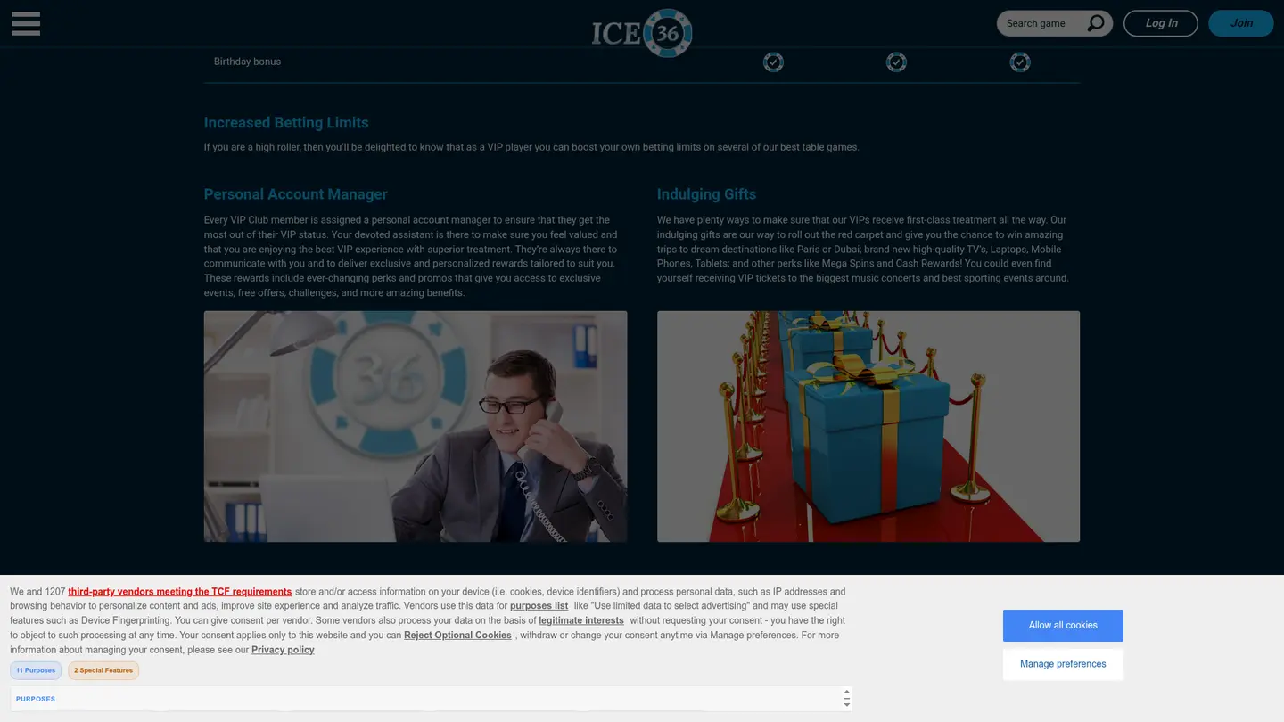 ICE36 Casino DK — Offers in detail