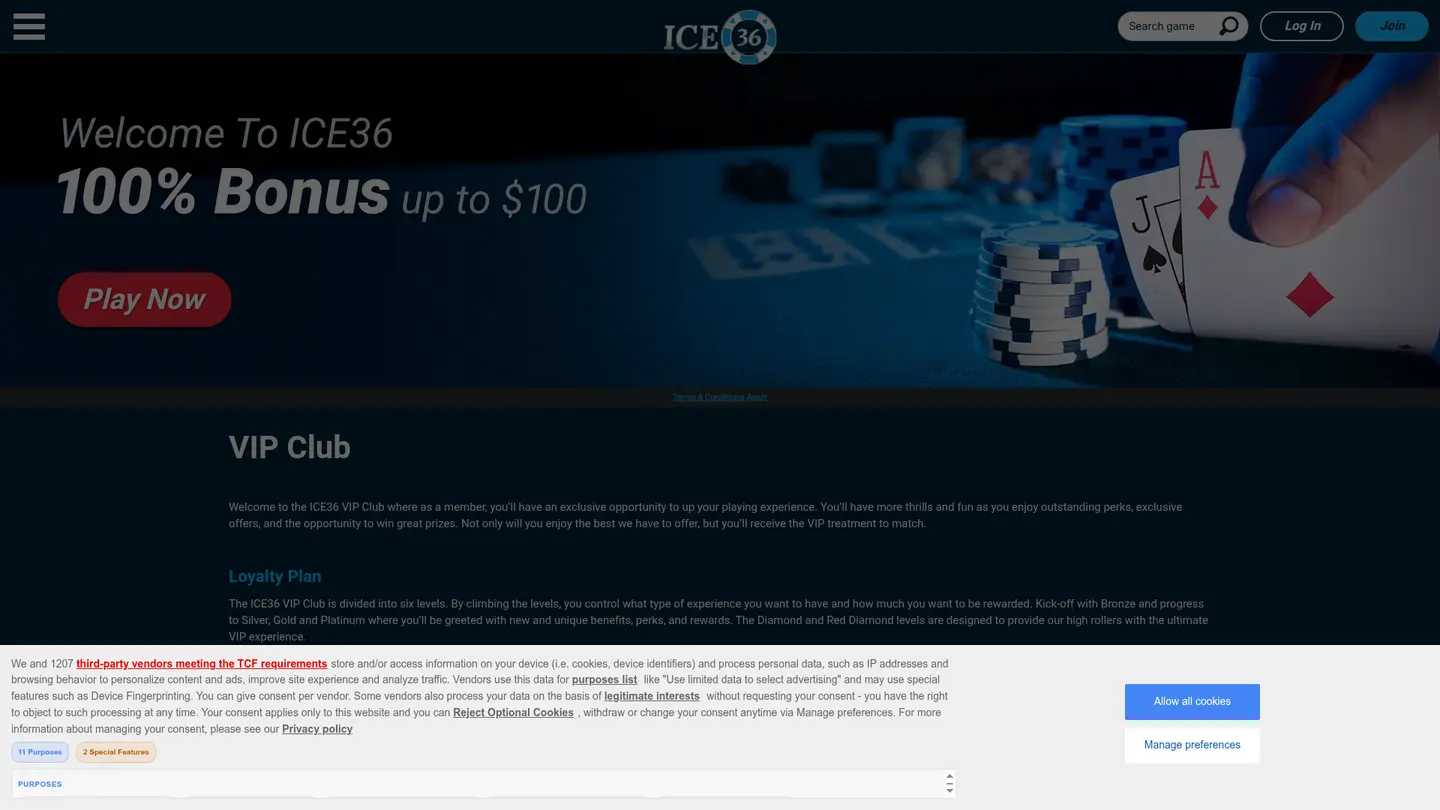 ICE36 Casino DK — Promotions