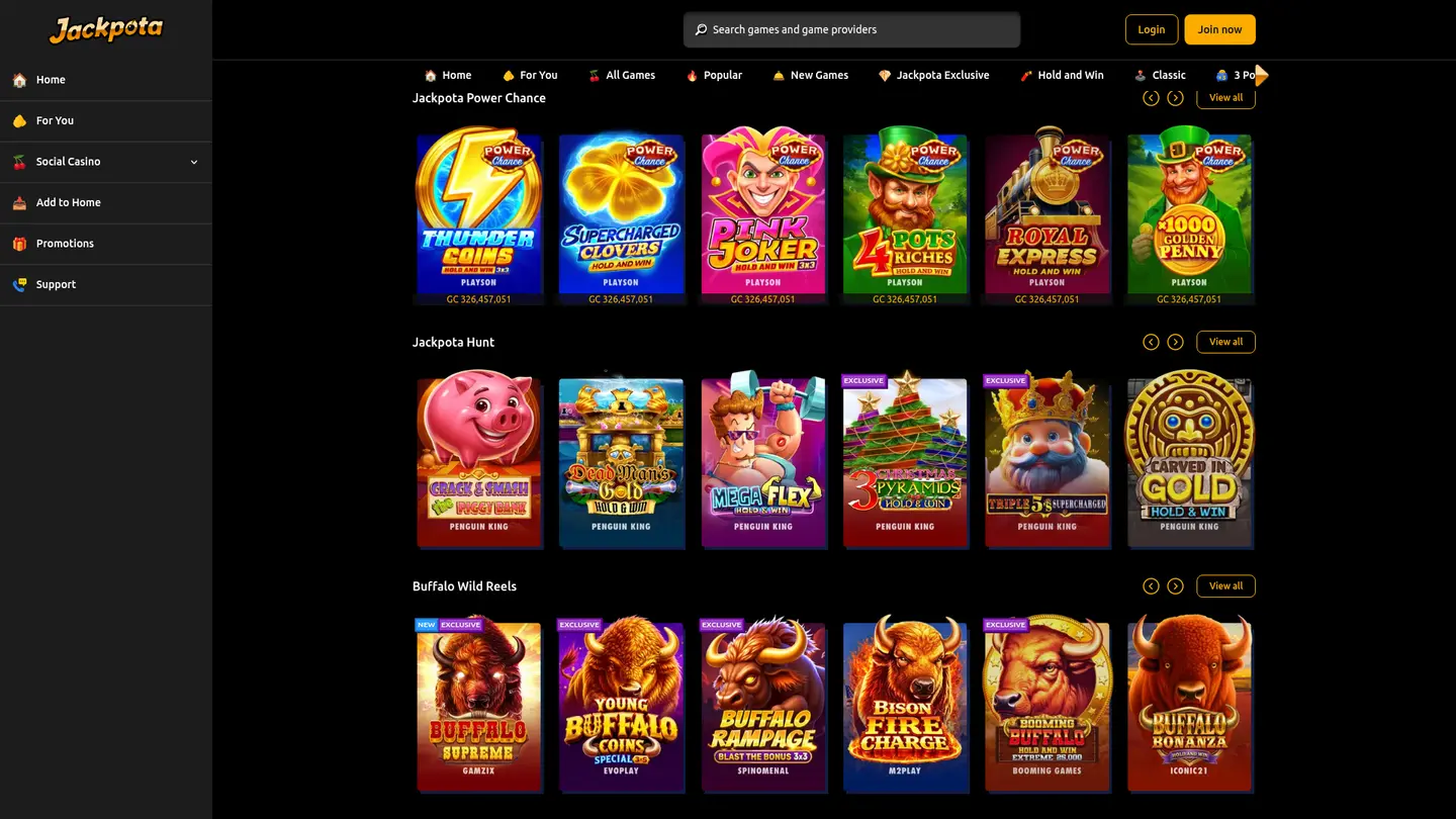 Jackpota Casino — More of the lobby