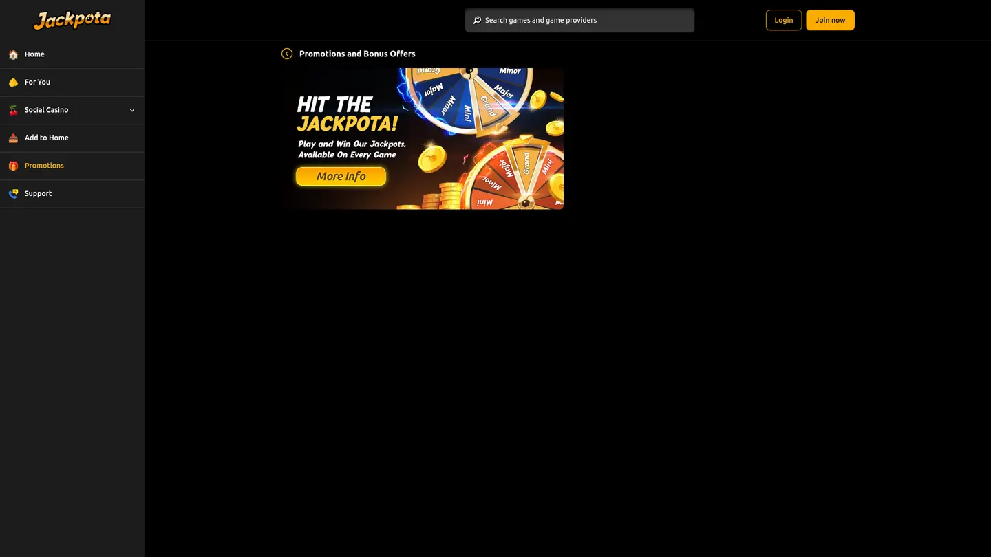 Jackpota Casino — Promotions