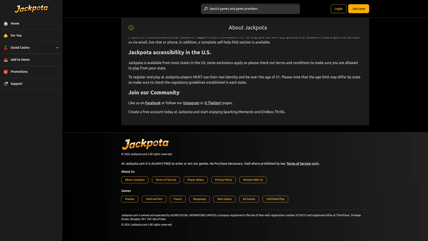 Jackpota Casino — Support in detail