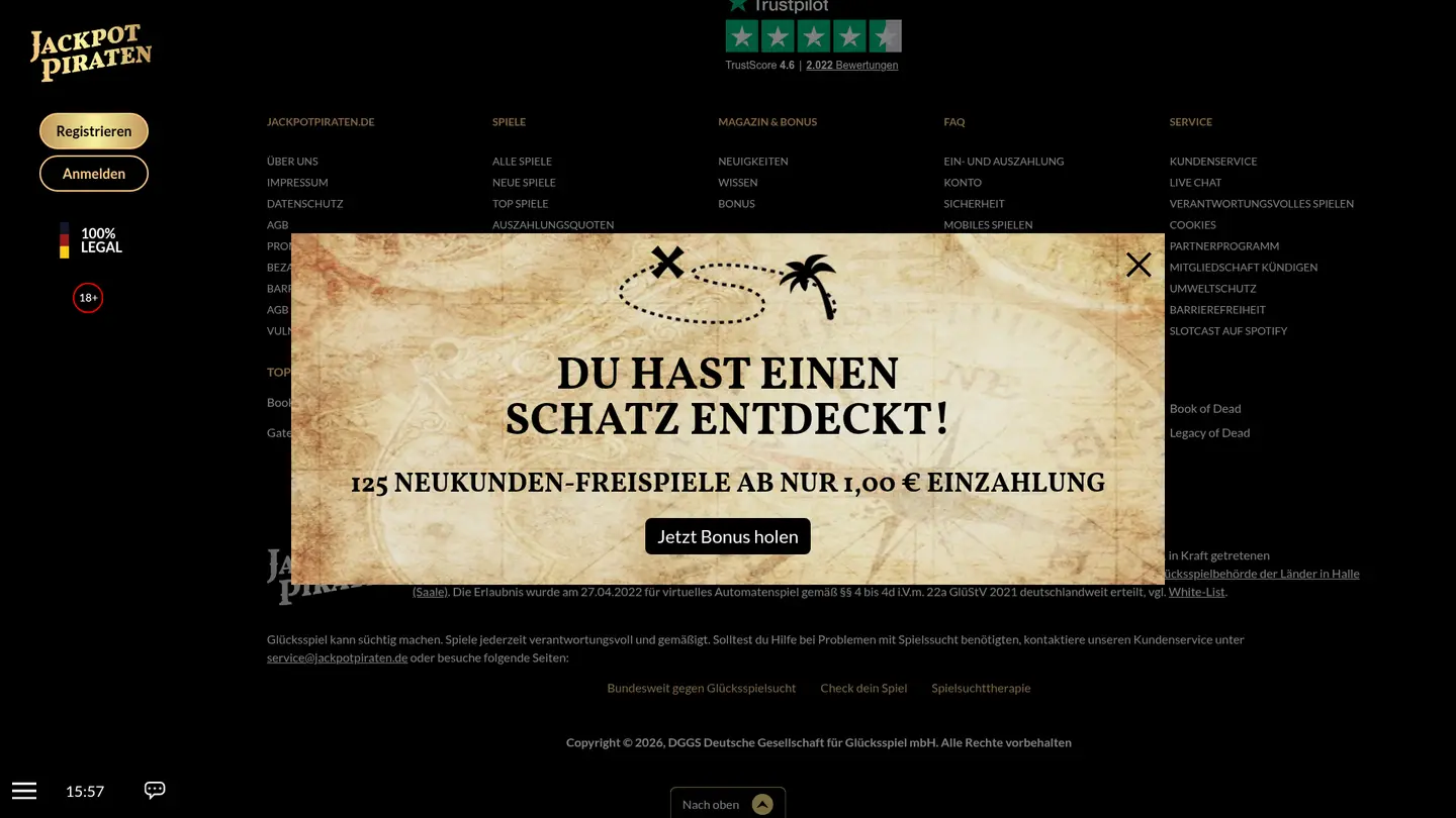 JackpotPiraten Casino — Deposit methods