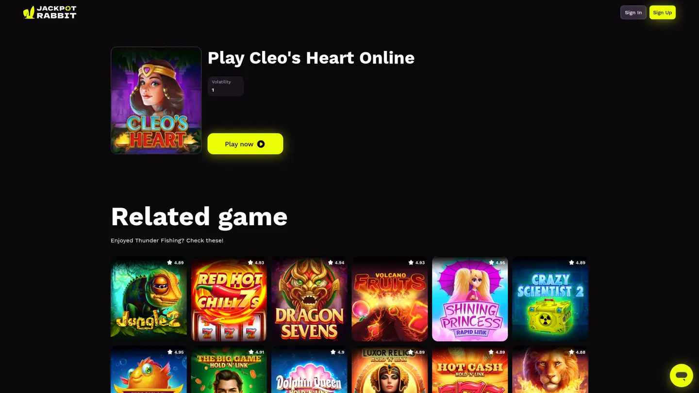 JackpotRabbit Social Casino — Game lobby