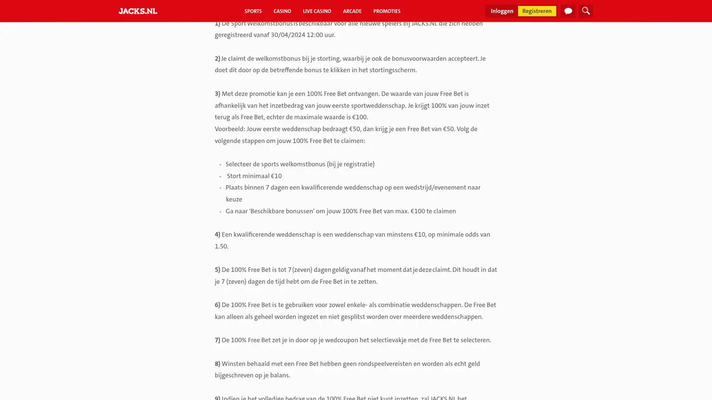 Jacks.nl Casino — Offers in detail