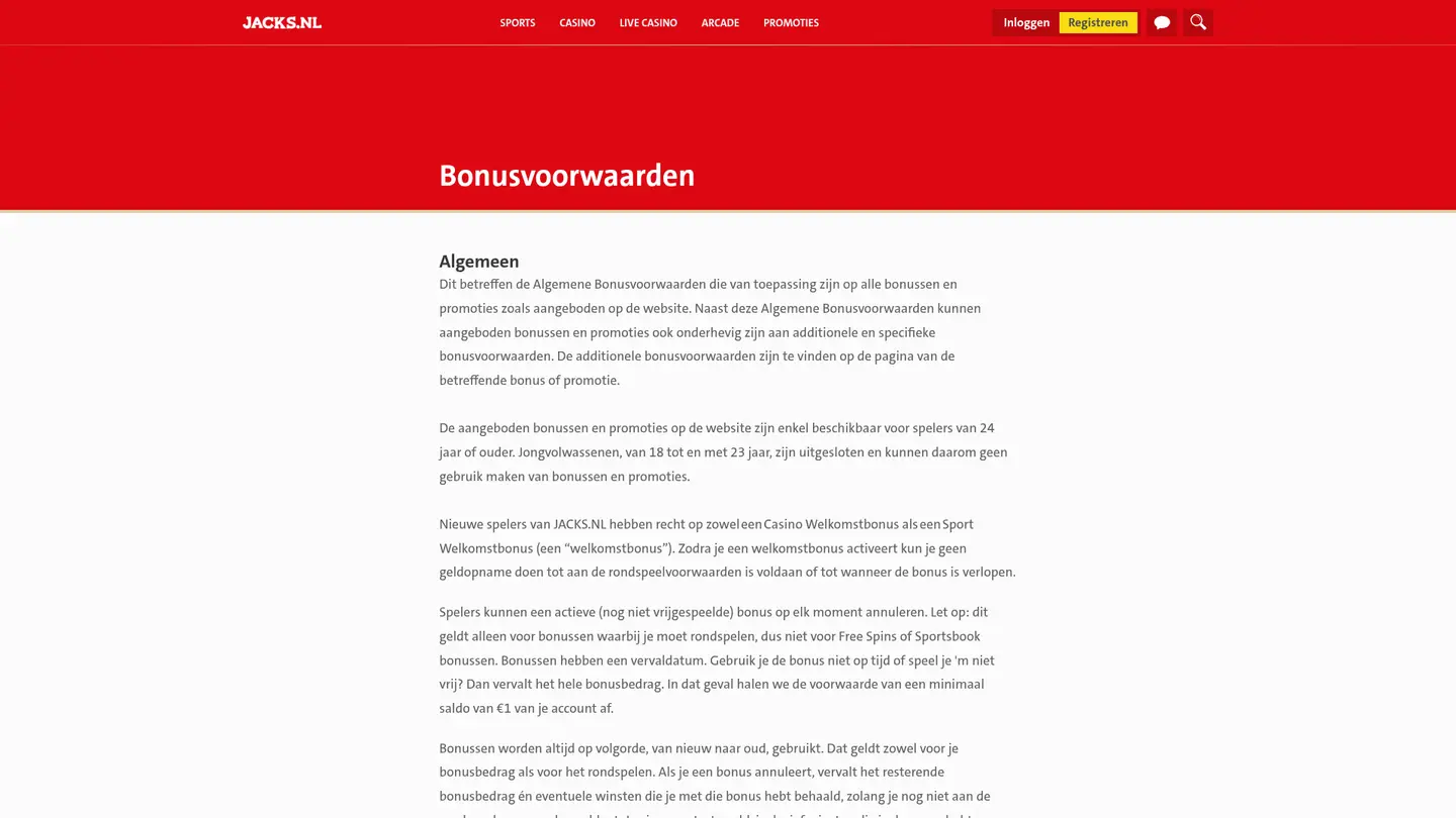 Jacks.nl Casino — Promotions