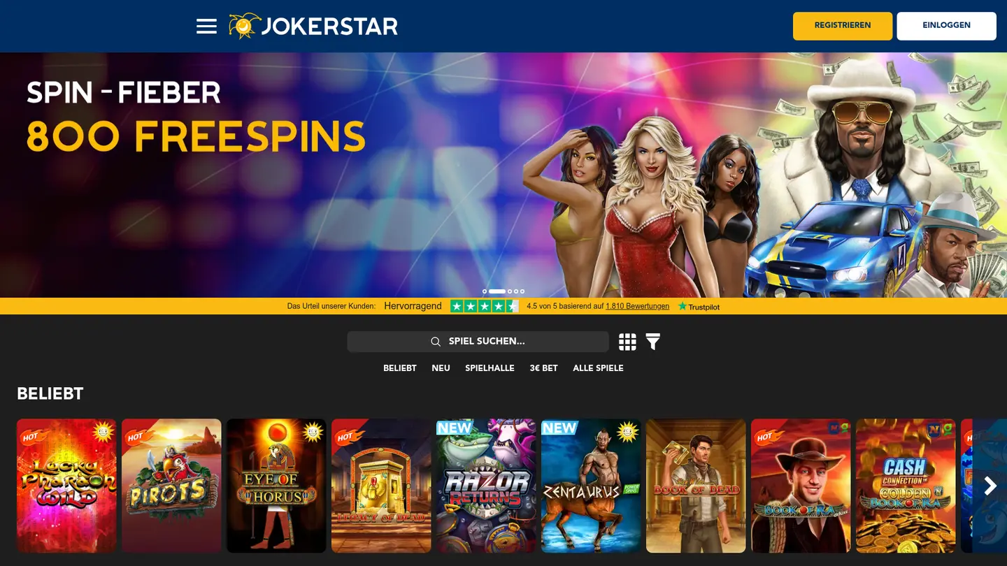 Jokerstar Casino — Game lobby