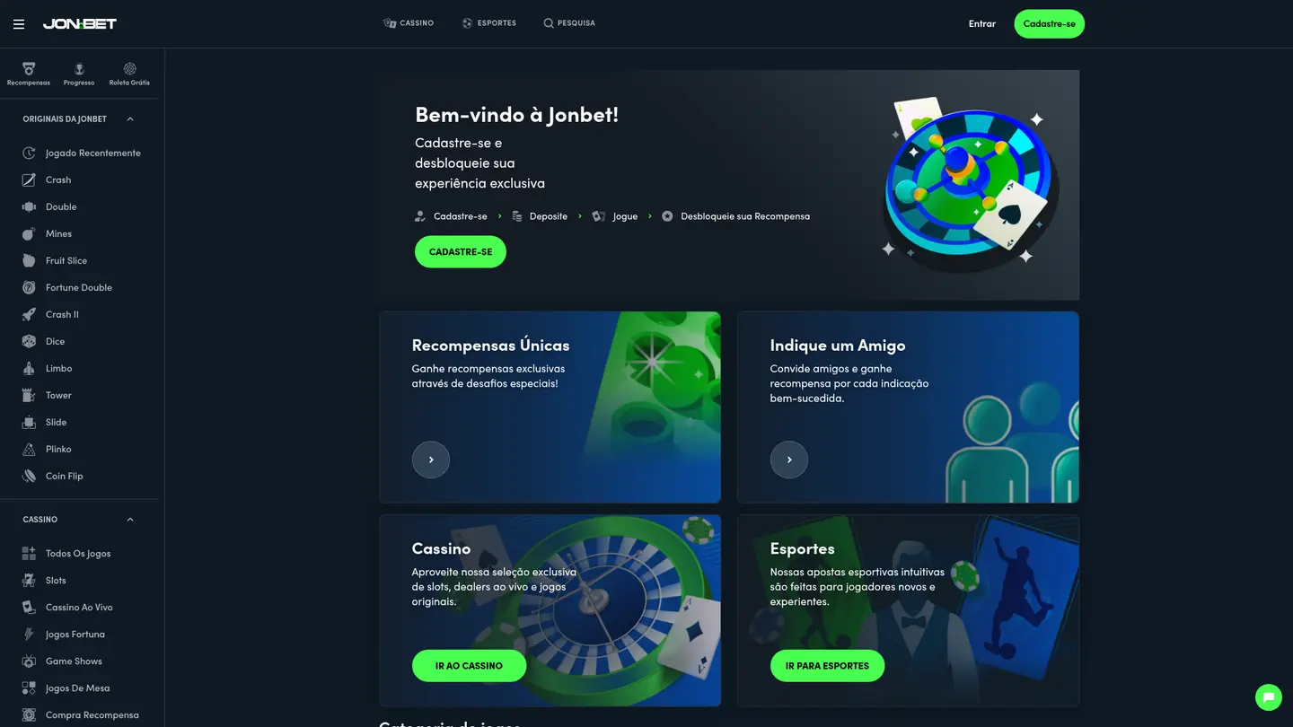 Jonbet Casino — Game lobby