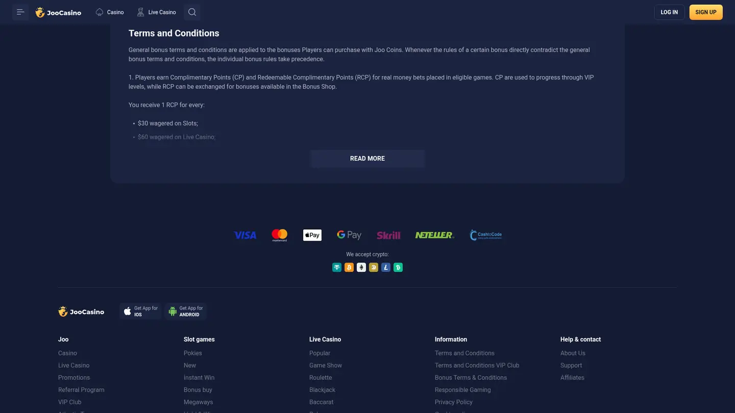 Joo Casino — Offers in detail