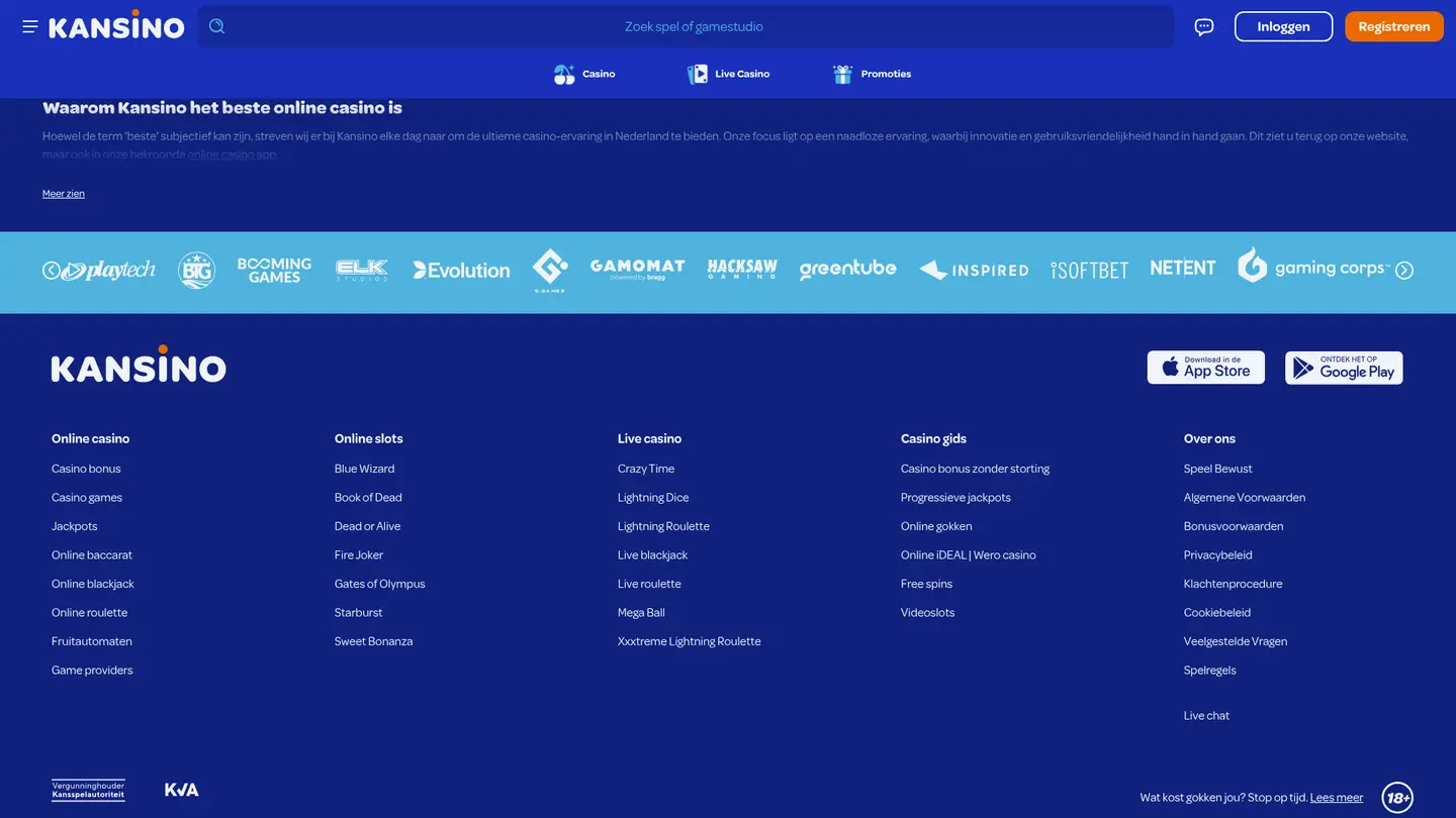 Kansino Casino — Payment methods and licensing