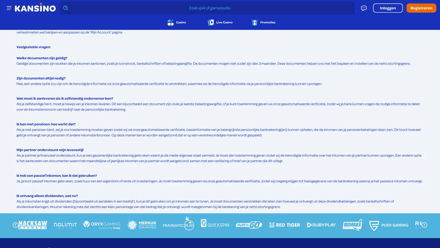 Kansino Casino — Deposit methods