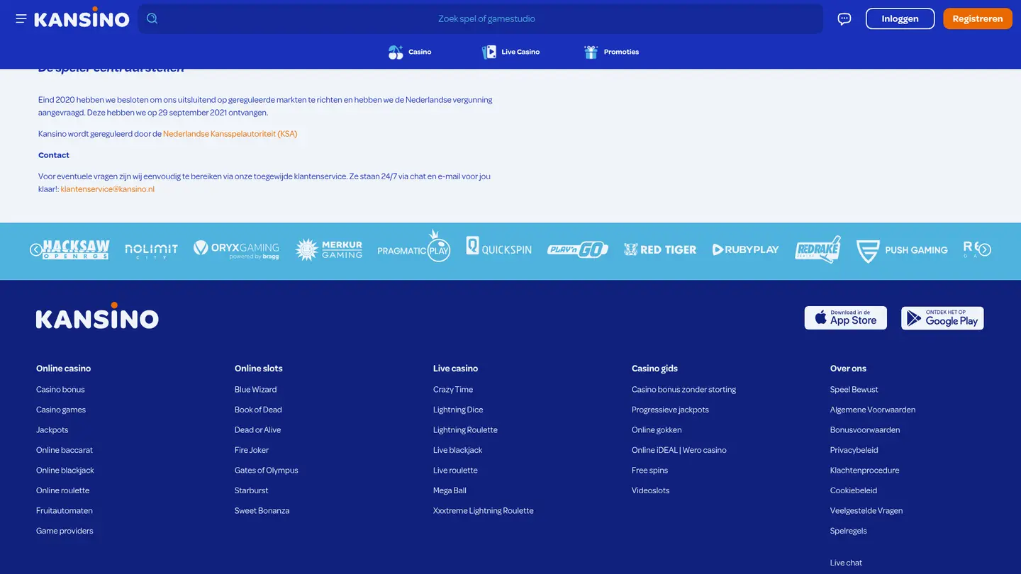 Kansino Casino — Support in detail