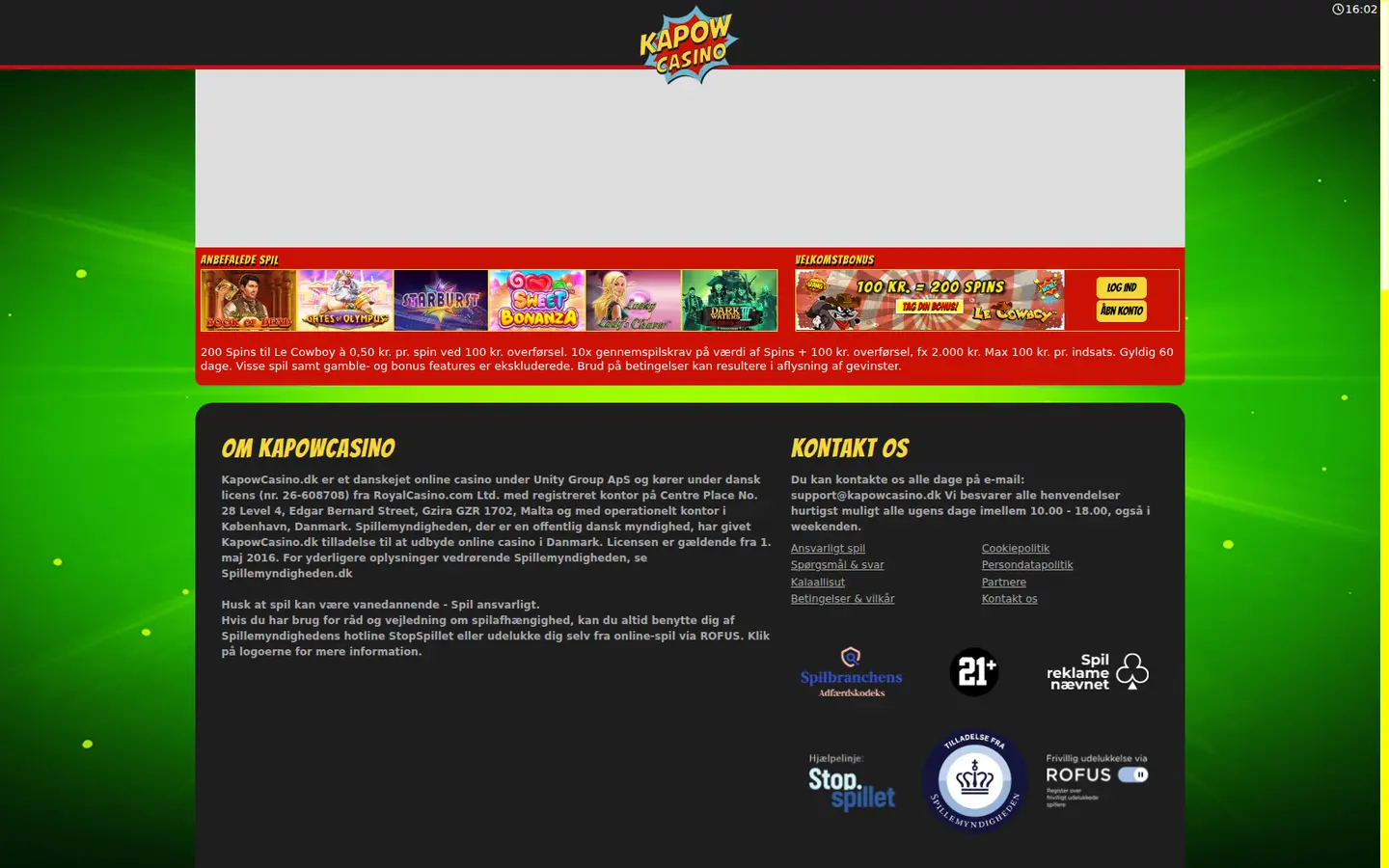 Kapow Casino — Terms in detail