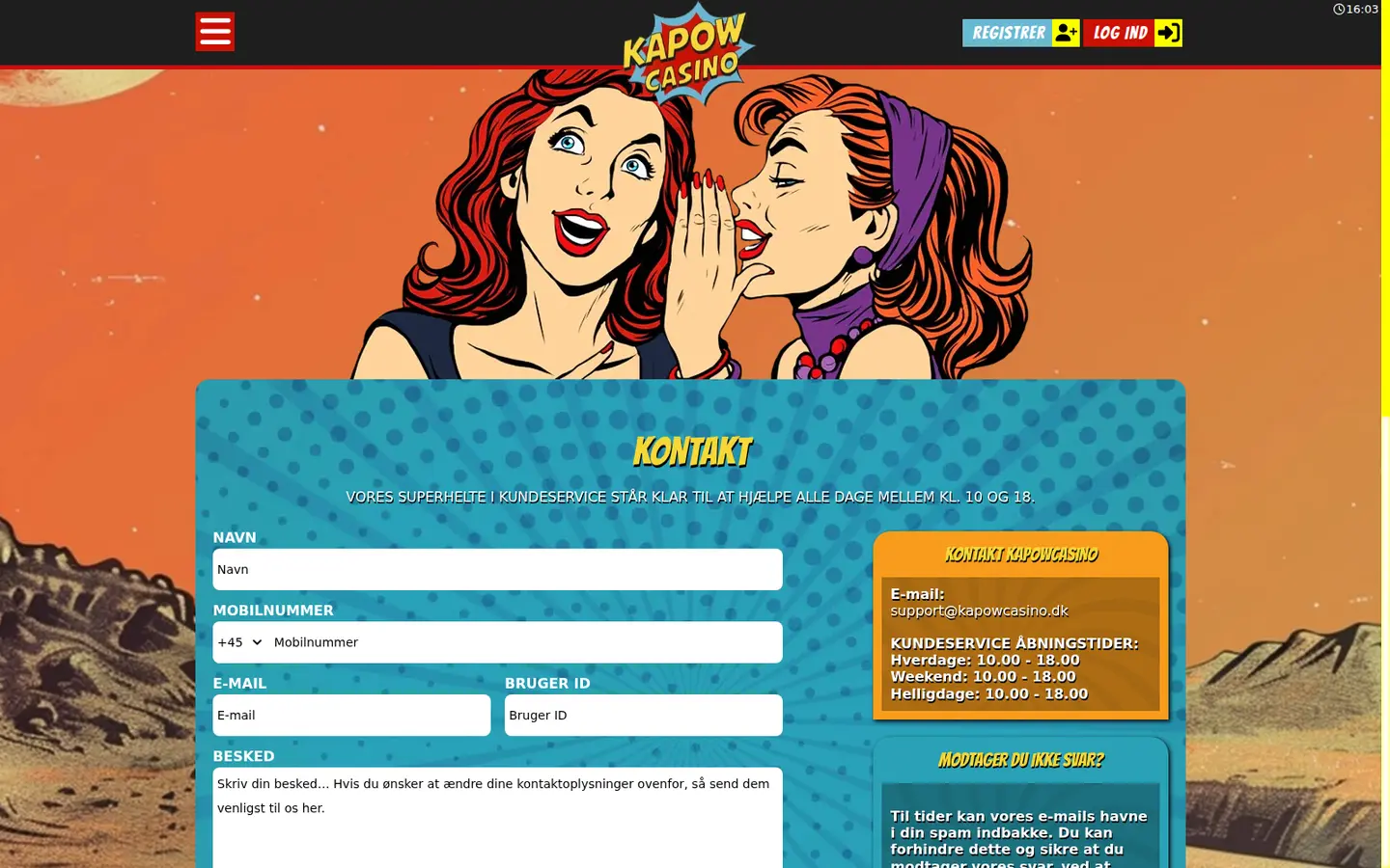Kapow Casino — Support and licensing