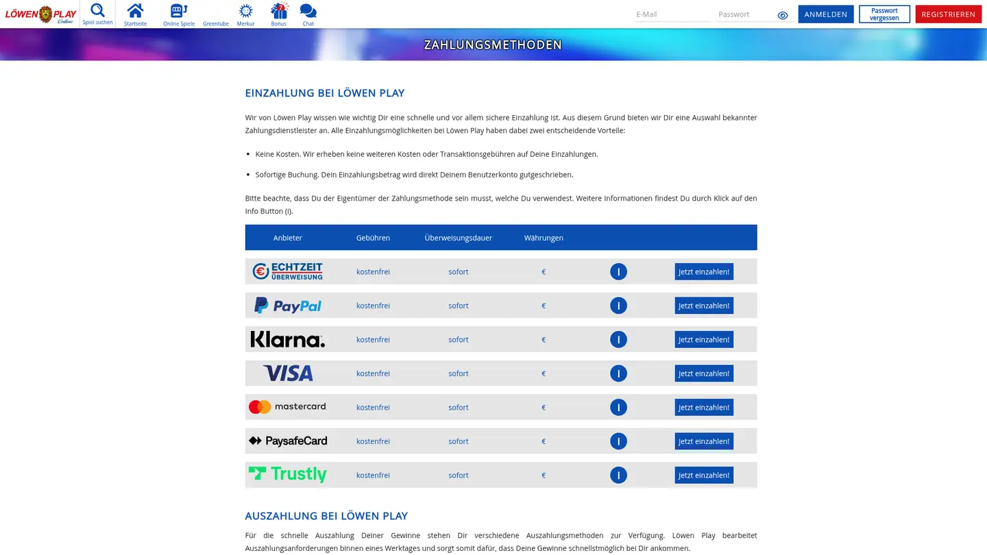 Löwen Play Casino — Banking