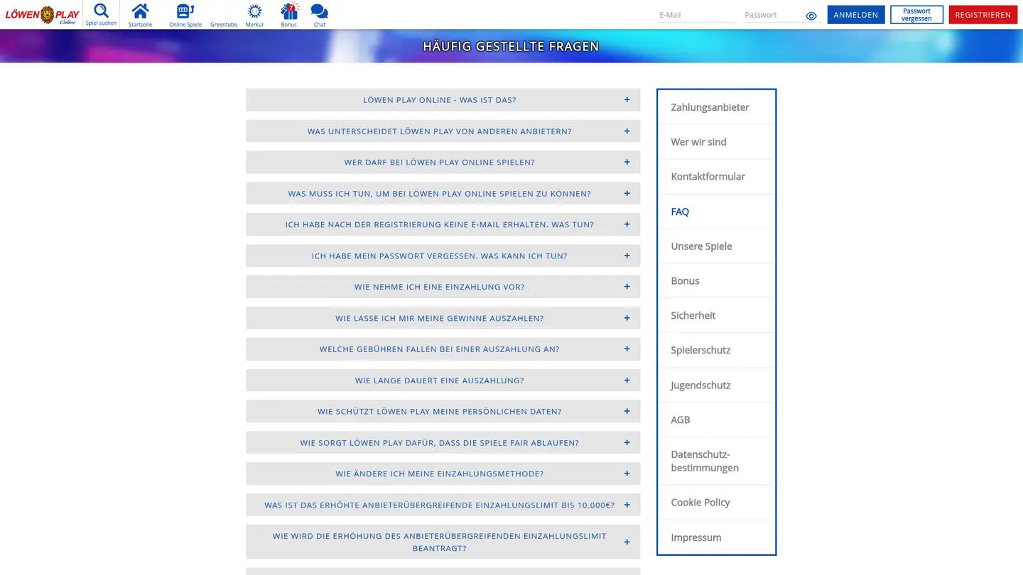 Löwen Play Casino — Support and licensing