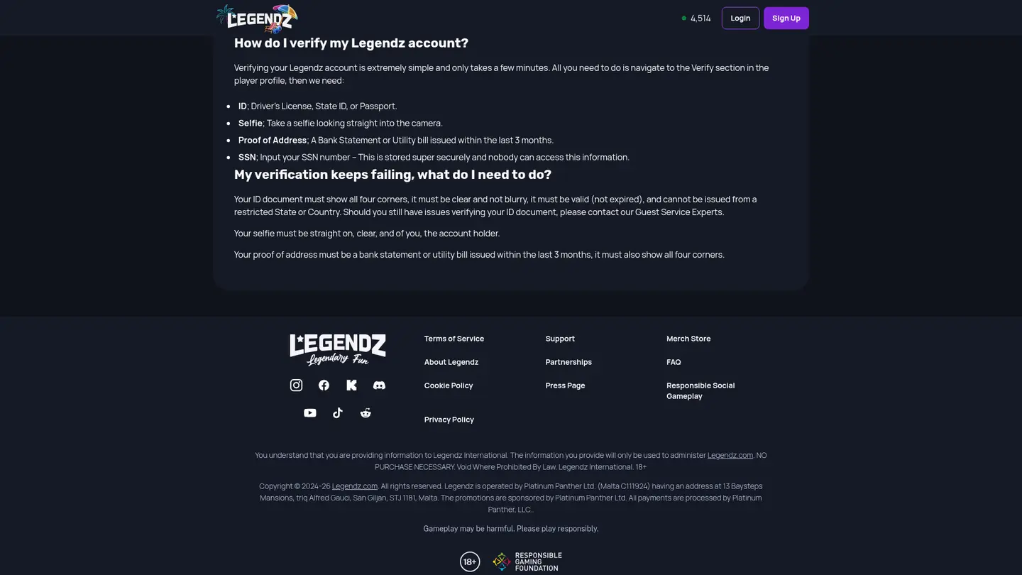 Legendz Casino — Deposit methods
