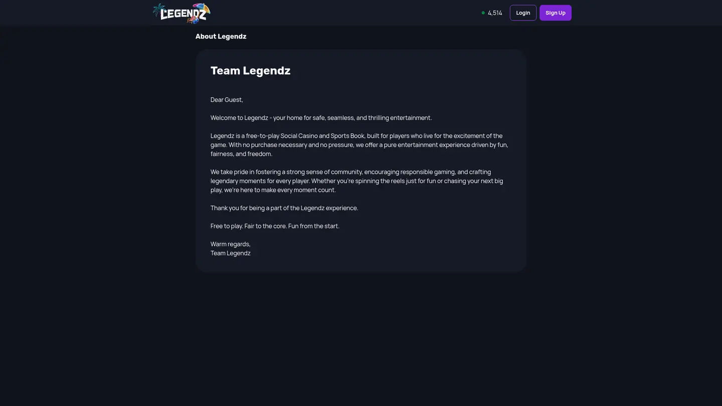 Legendz Casino — Support and licensing