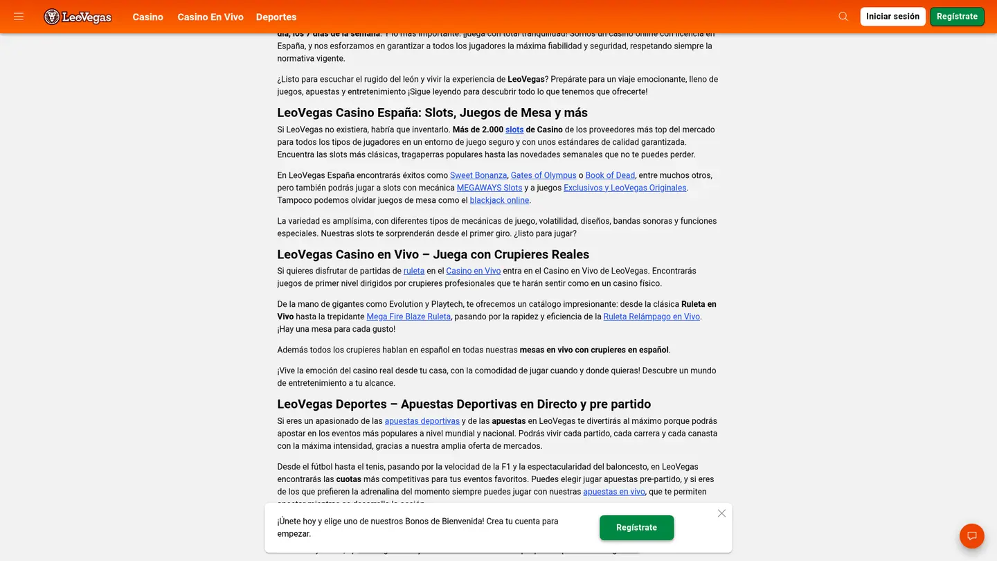 LeoVegas Casino ES — Offers in detail