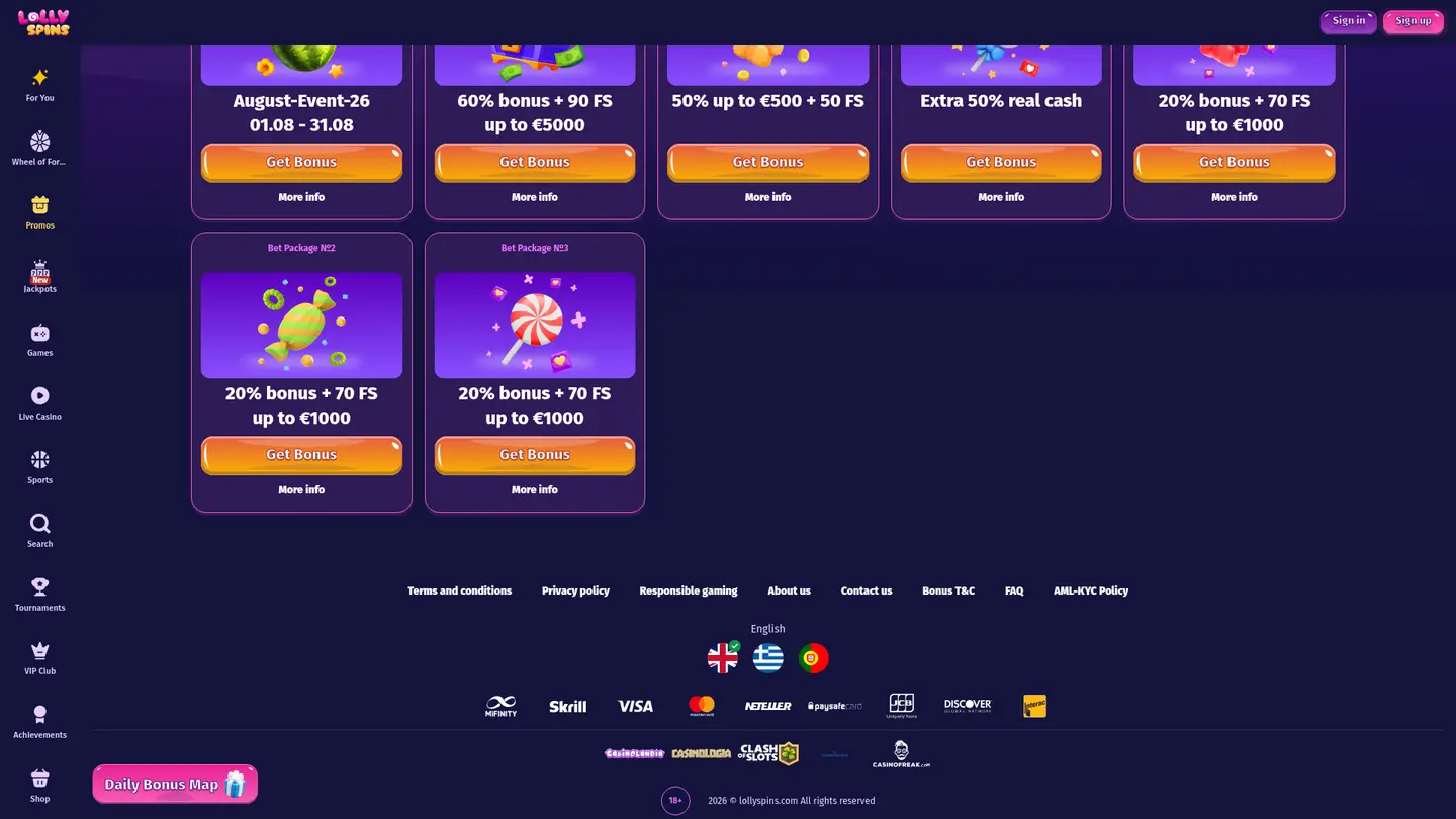 Lolly Spins Casino — Offers in detail