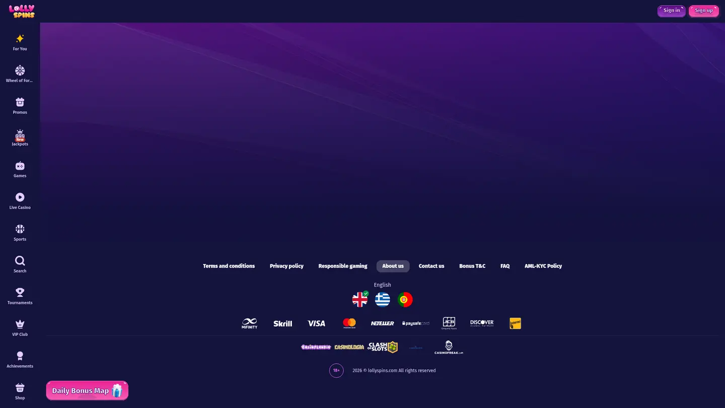 Lolly Spins Casino — Support in detail