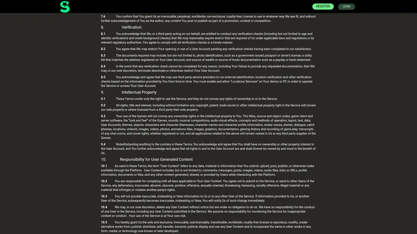 LoneStar Casino — Terms in detail