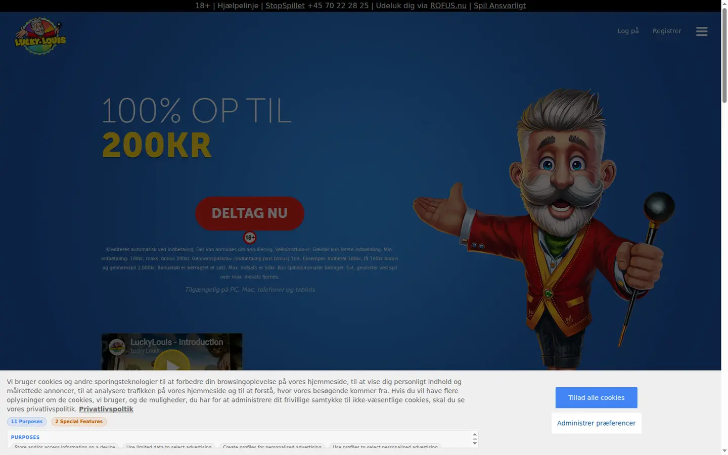 LuckyLouis Casino DK Review: 100% up to 50