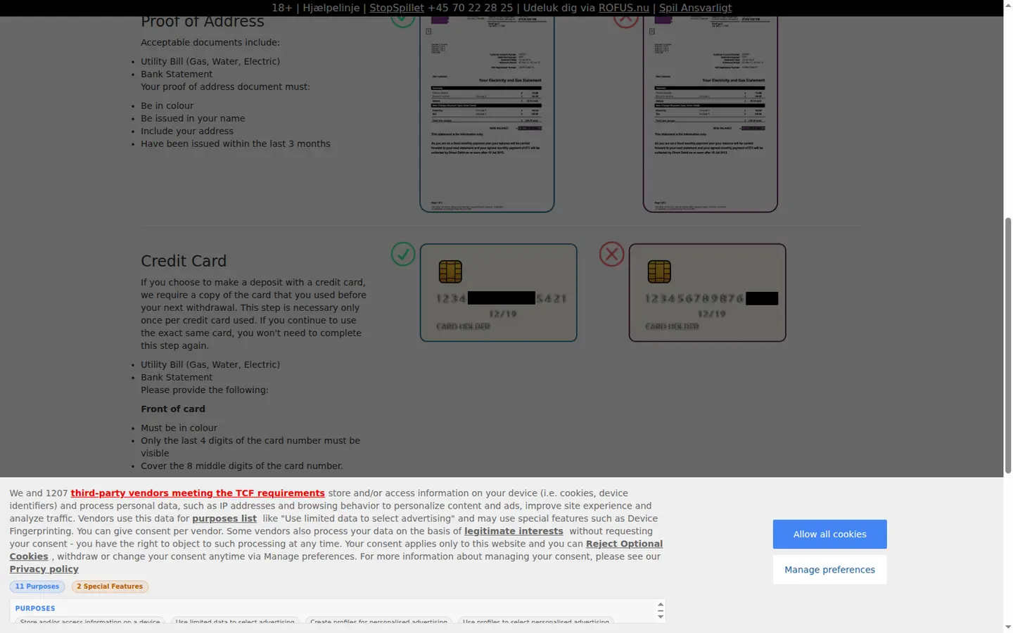LuckyLouis Casino DK — Deposit methods