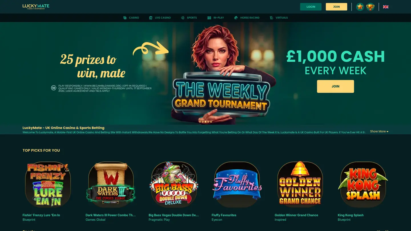 LuckyMate Casino Review: 250 Bonus Spins