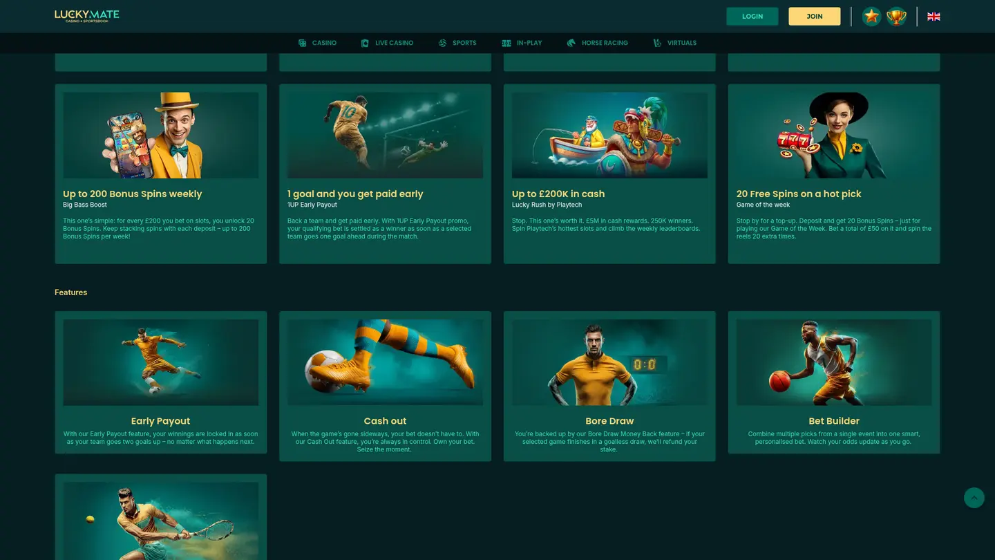 LuckyMate Casino — Offers in detail